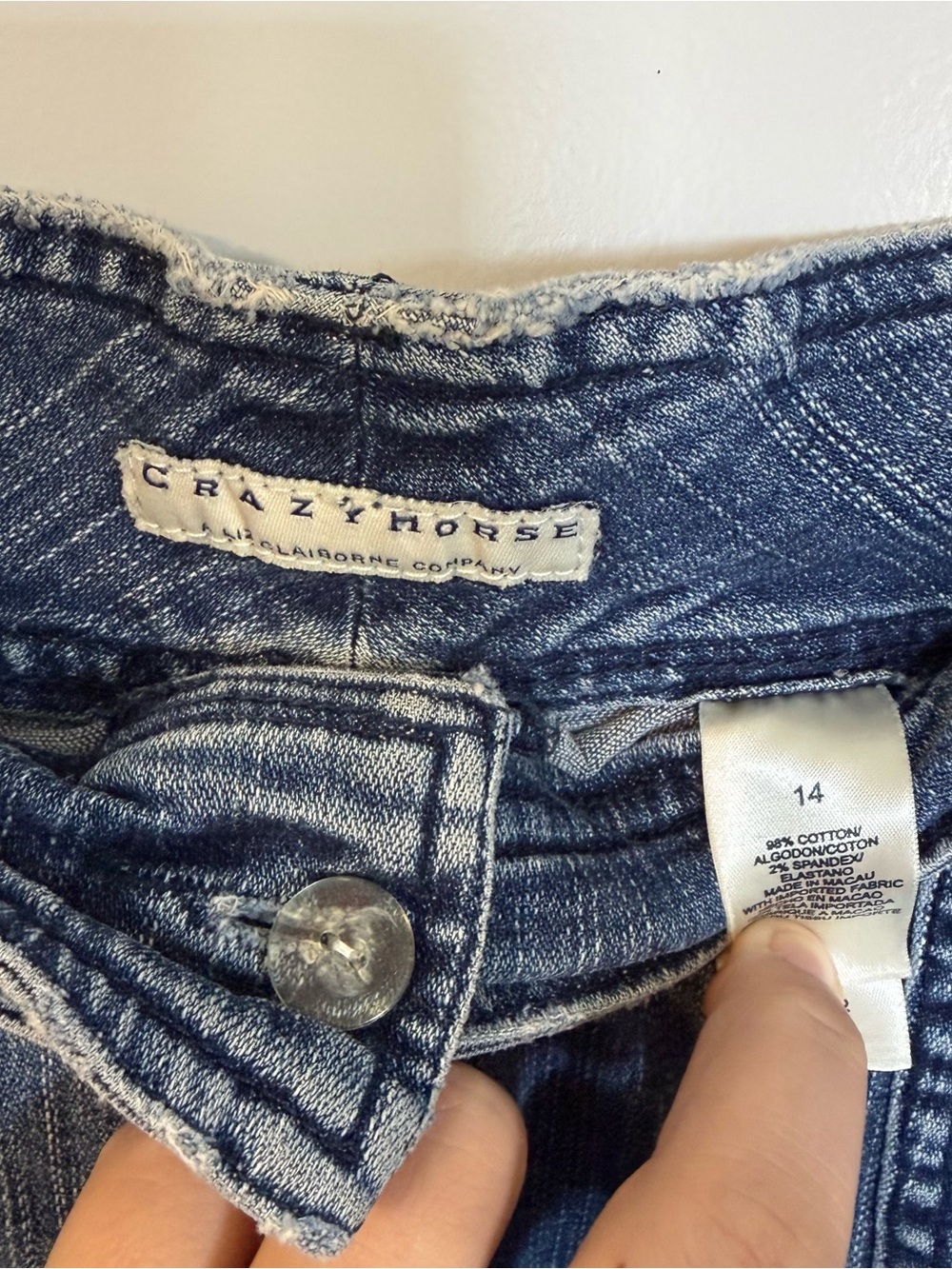 Crazy Horse by Liz Claiborne Women’s Denim Skirt Blue Stretch Jean Knee Length - Picture 4 of 5